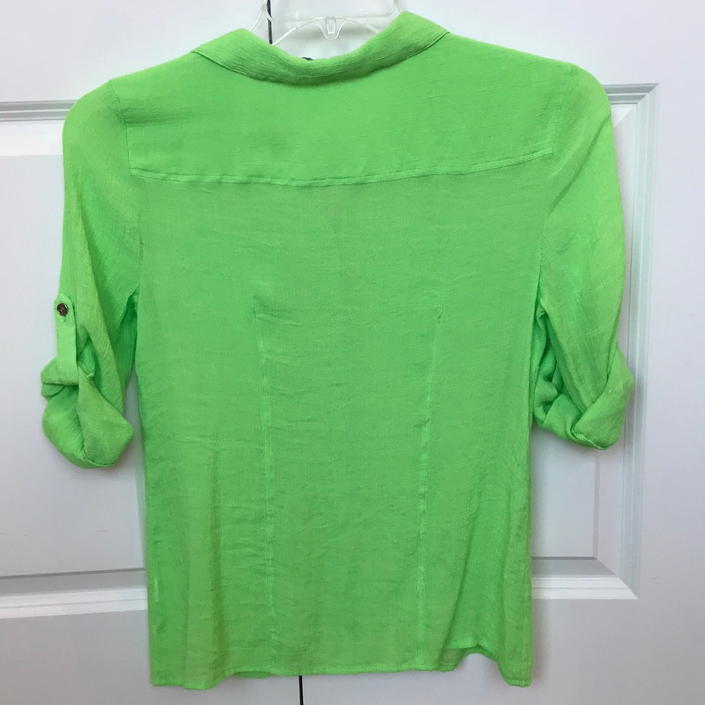 Sheer lime green shirt🌺3/$20 or 4/$25 - Picture 4 of 5
